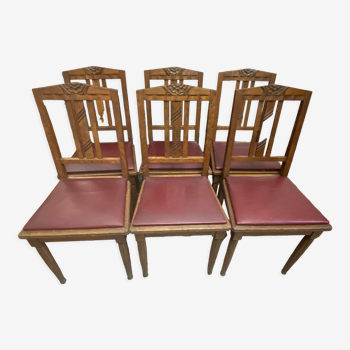 Set de 6 chaises art-déco