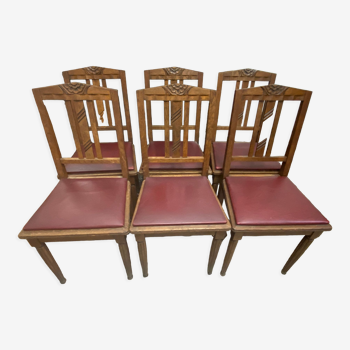 Set of 6 art-deco chairs