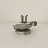 Vintage zinc hand candle holder