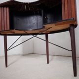 Sika Møbler vintage Bar mit 4 Barhocker aus Teak