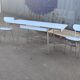 Blue formica extendable table