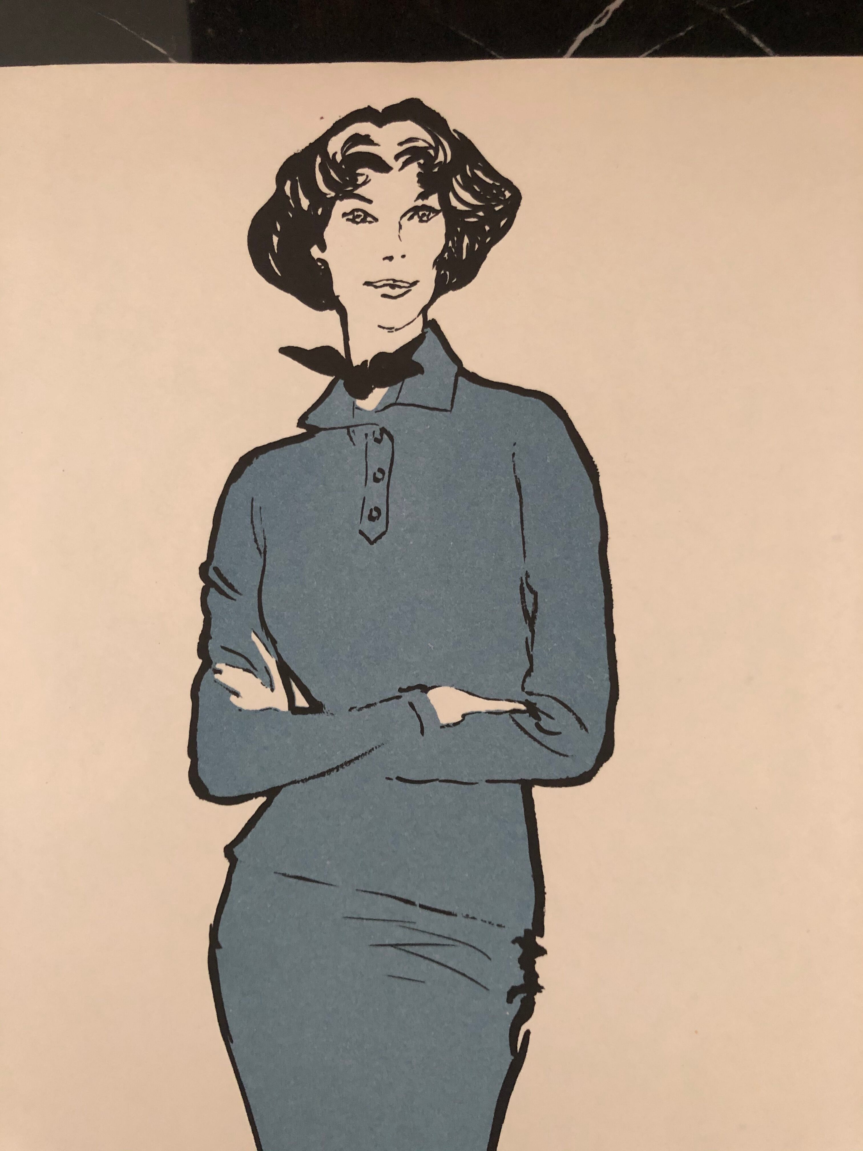 Fashion illustration 1957 by René Gruau