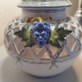 Openwork lamp base from the Malicorne Art pottery