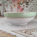 Aqua green salad bowl with golden frieze L'Amandinoise