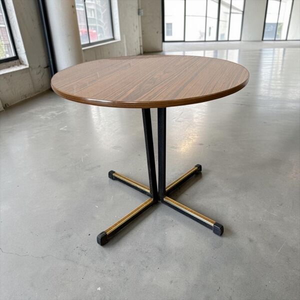 Table d'appoint ronde vintage / table d'appoint avec pied étoile noir
