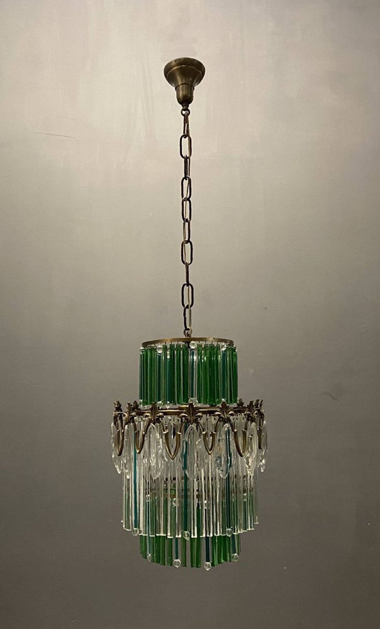 Vintage Italian Crystal Chandelier, 1940s