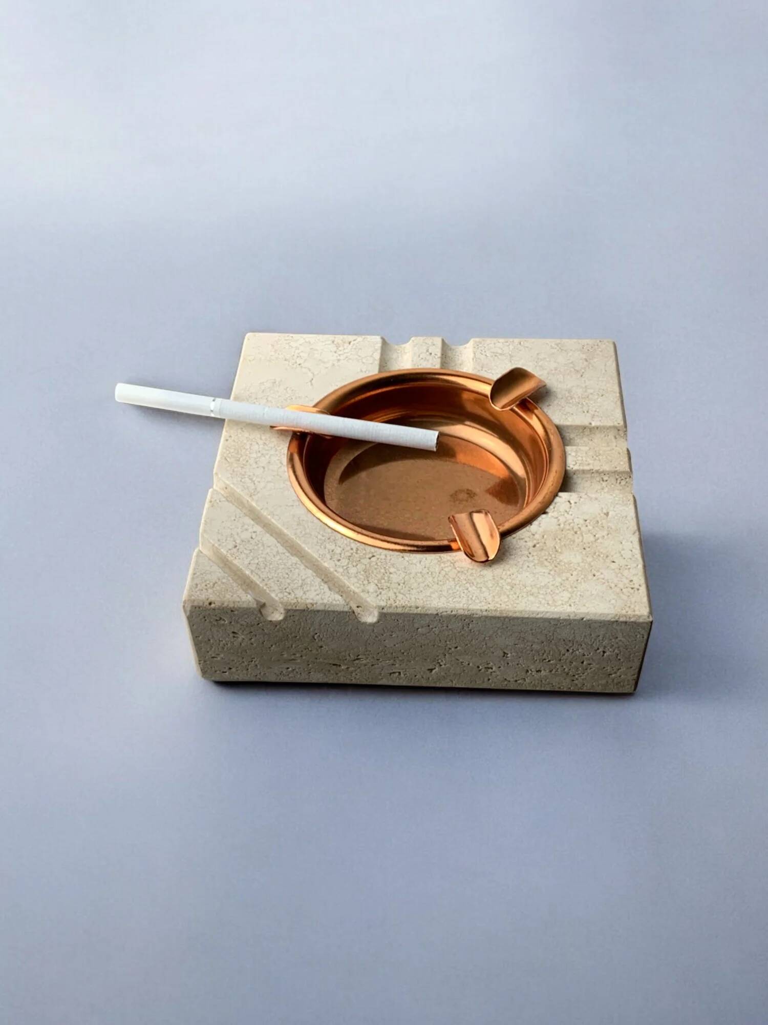 Brutalist ashtray by Fratelli Mannelli, travertine, Italy, circa 1970s