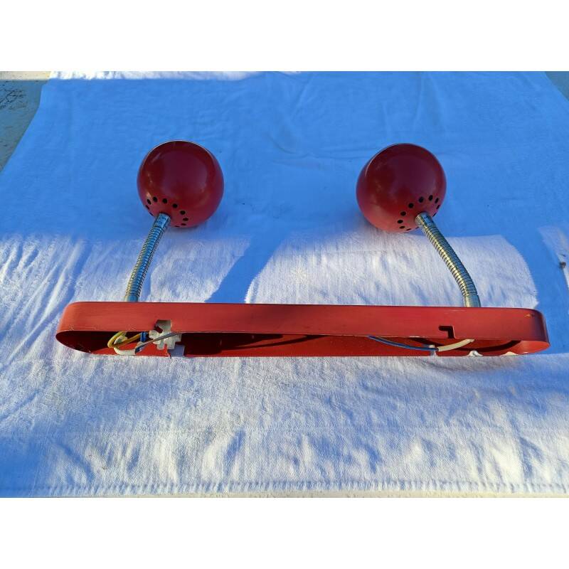 Vintage red metal pendant light