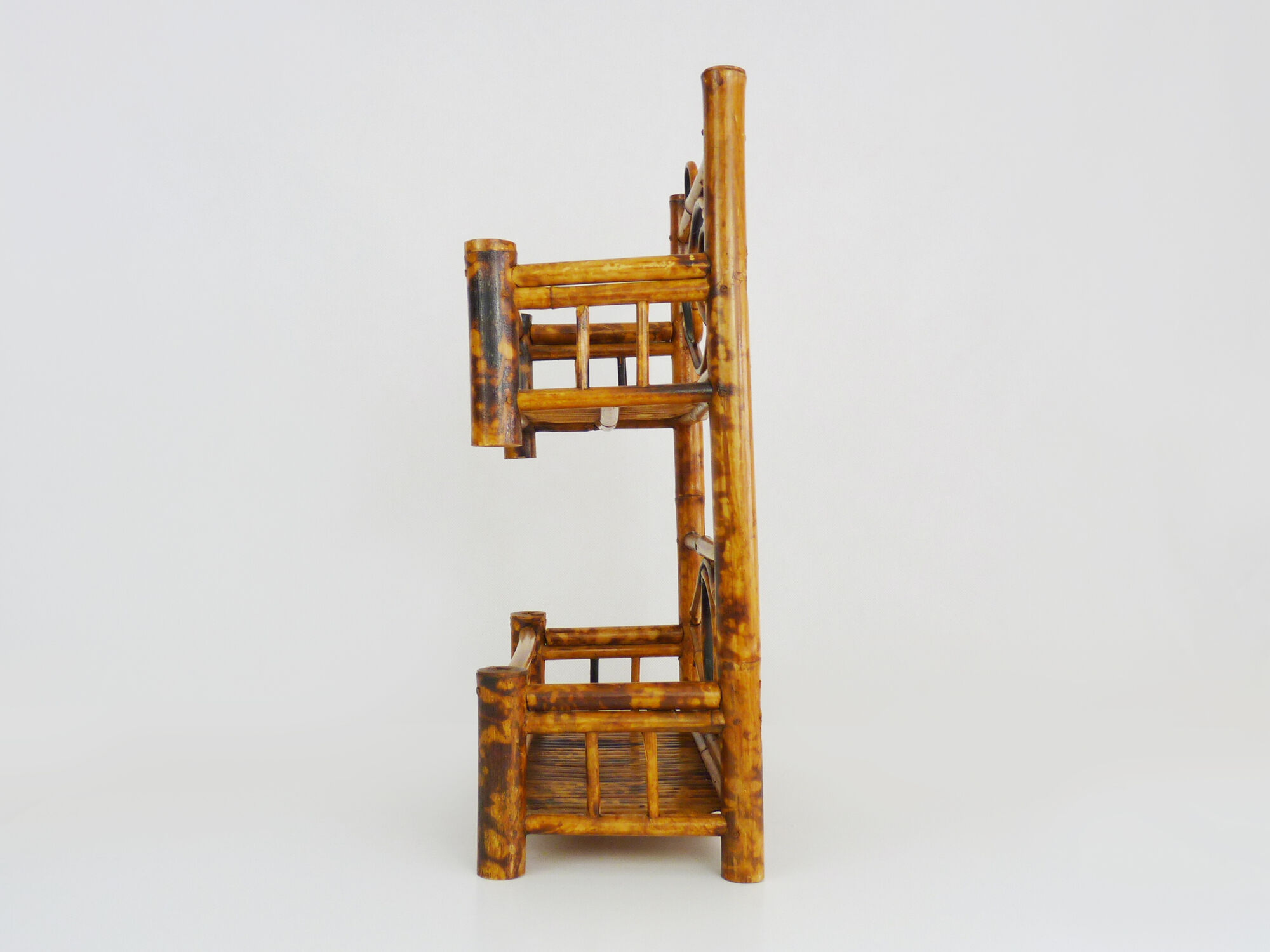Vintage wall shelf in black bamboo, shelf or to be laid or hung. Year 70