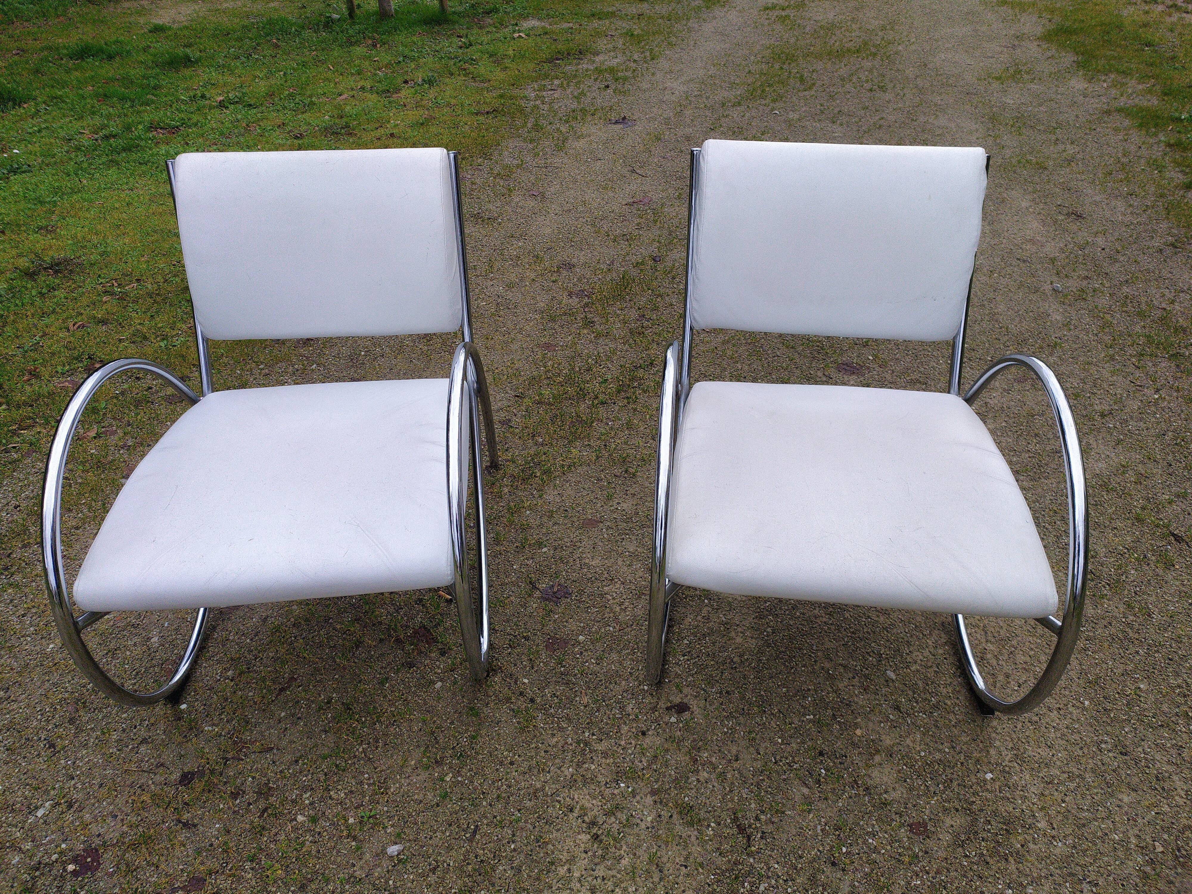 Pair of designer armchairs - 80s