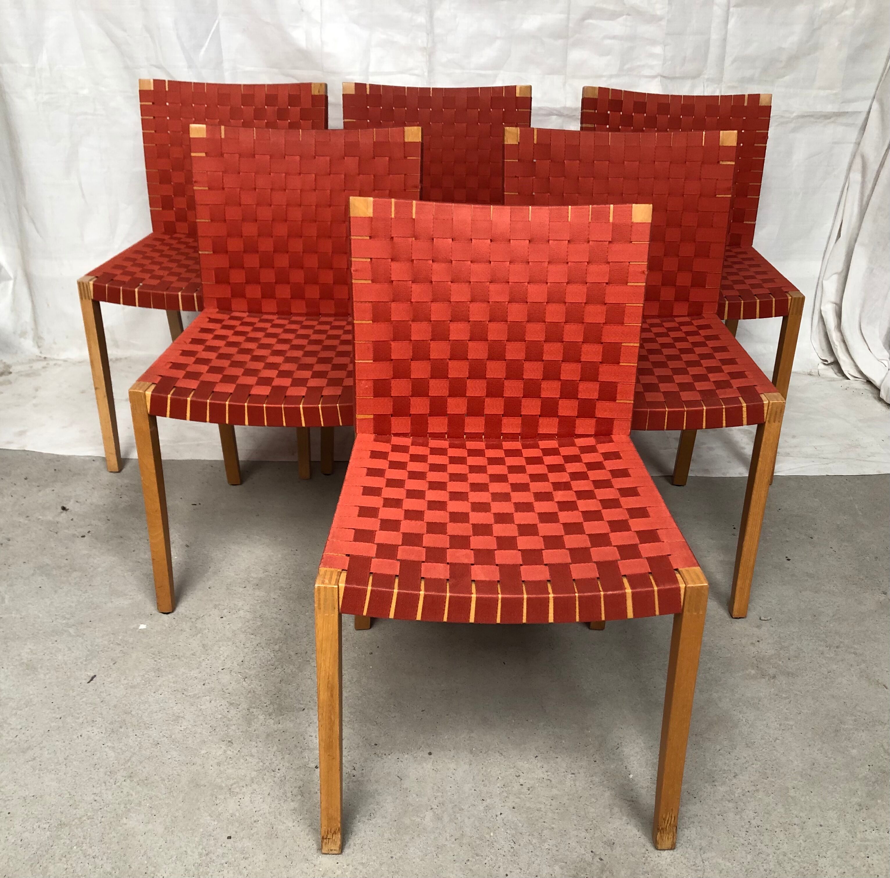 Peter Maly's 737 red chairs for vintage Thonet