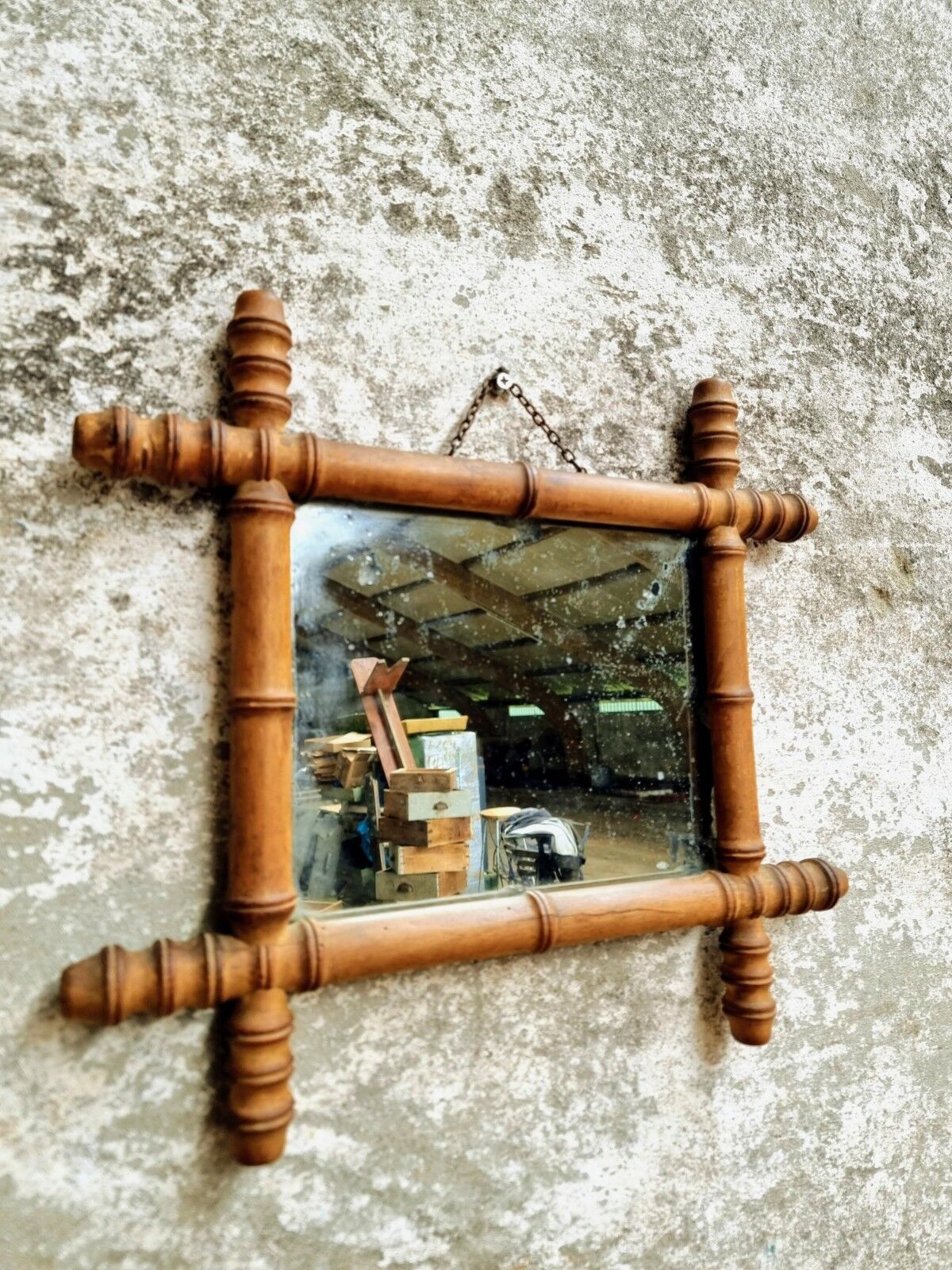 Antique mirror french wall mirror faux bamboo