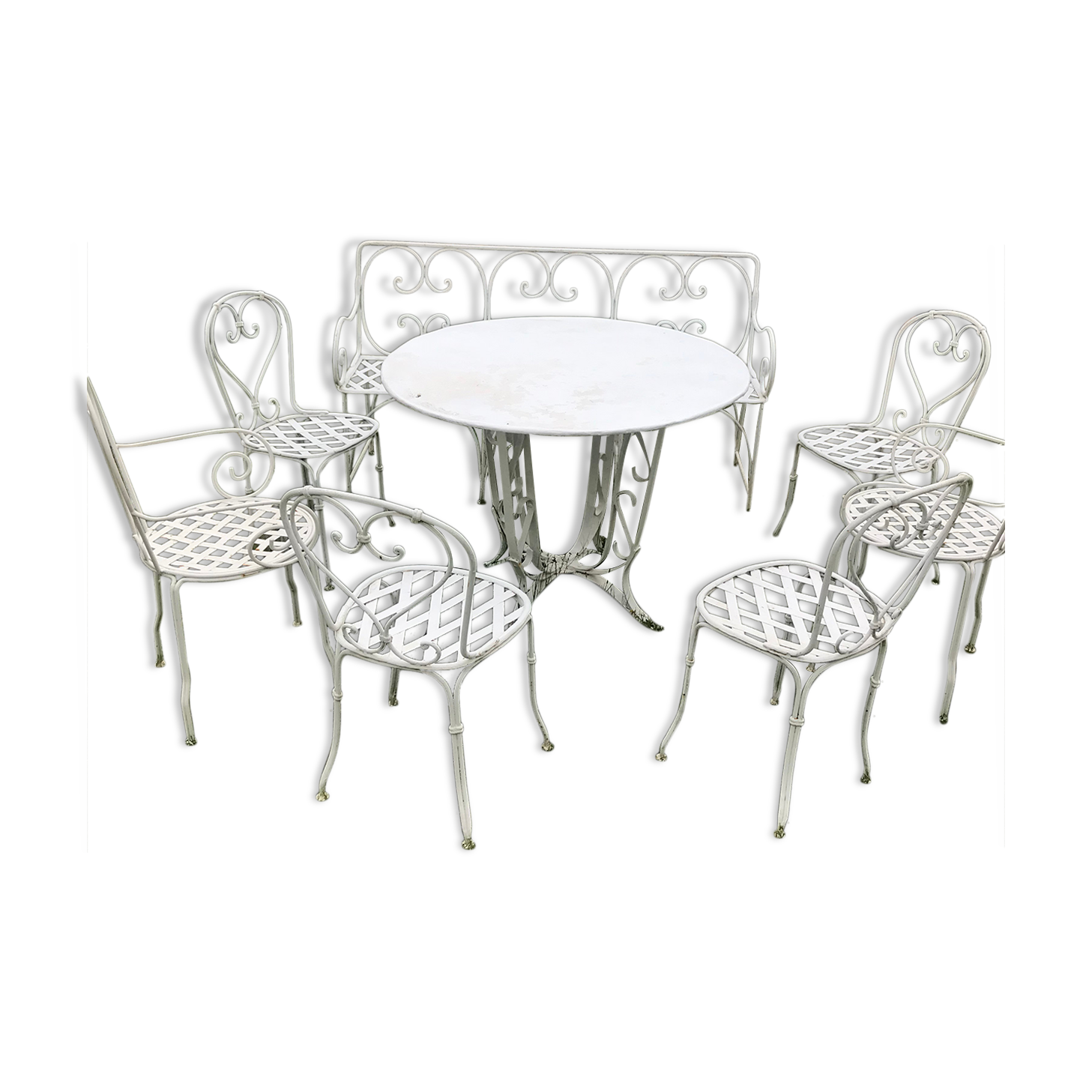 Antique wrought iron garden furniture