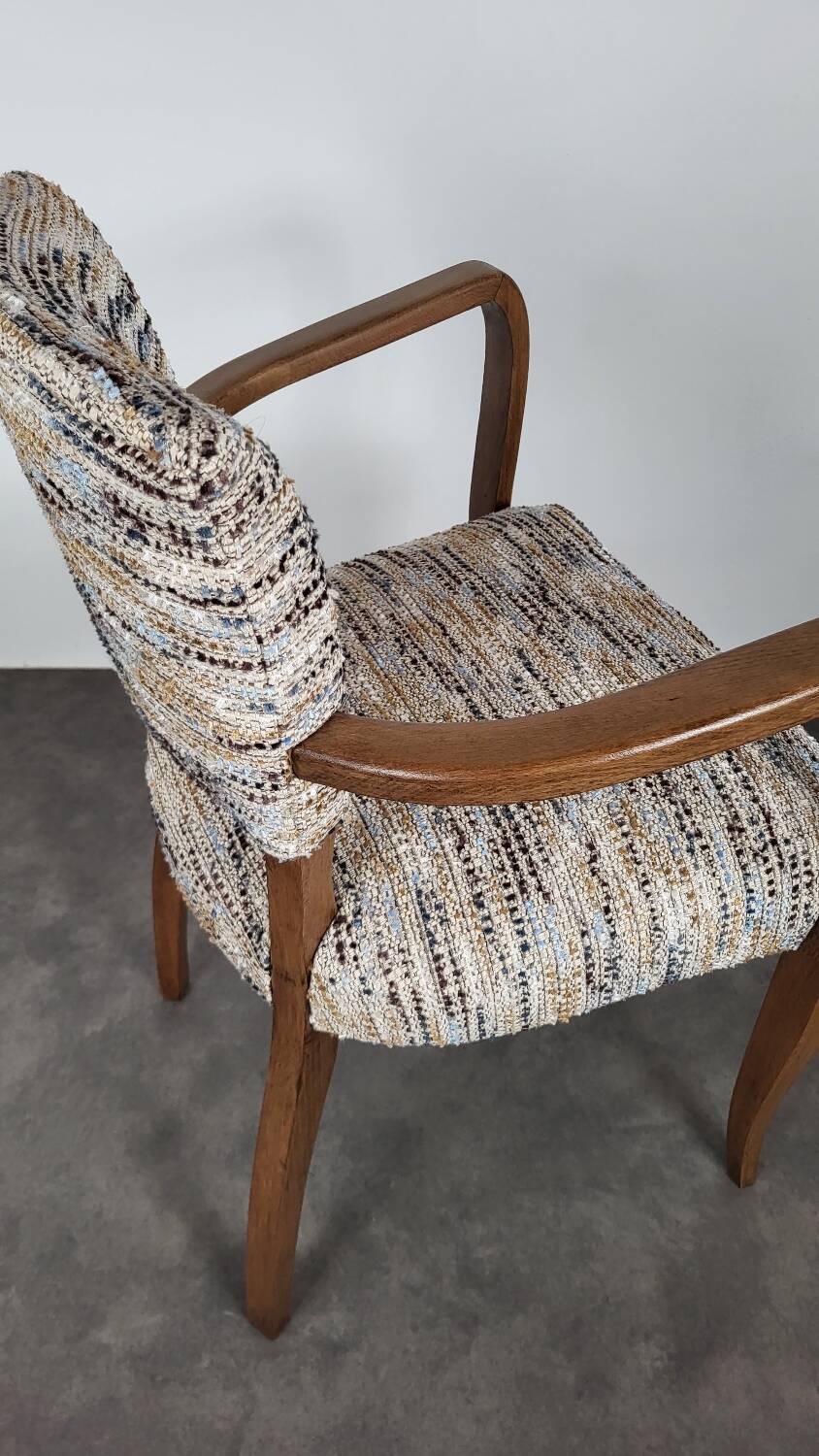 Restored bridge armchair with Nobilis fabric