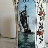 Petrus Regout Maastricht ceramic vase, with scenes of sails and mill