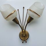 Pair of Arlus gold globe tulip wall lights from the 60s