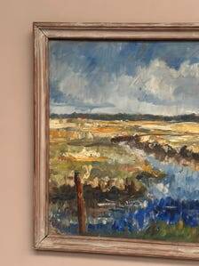Danish Oil on Canvas Marsklandskap från Ribe” by Niels Mandrup Bruun
