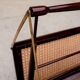 Folding magazine holder wood and caning by Cesare Lacca, made in Italy