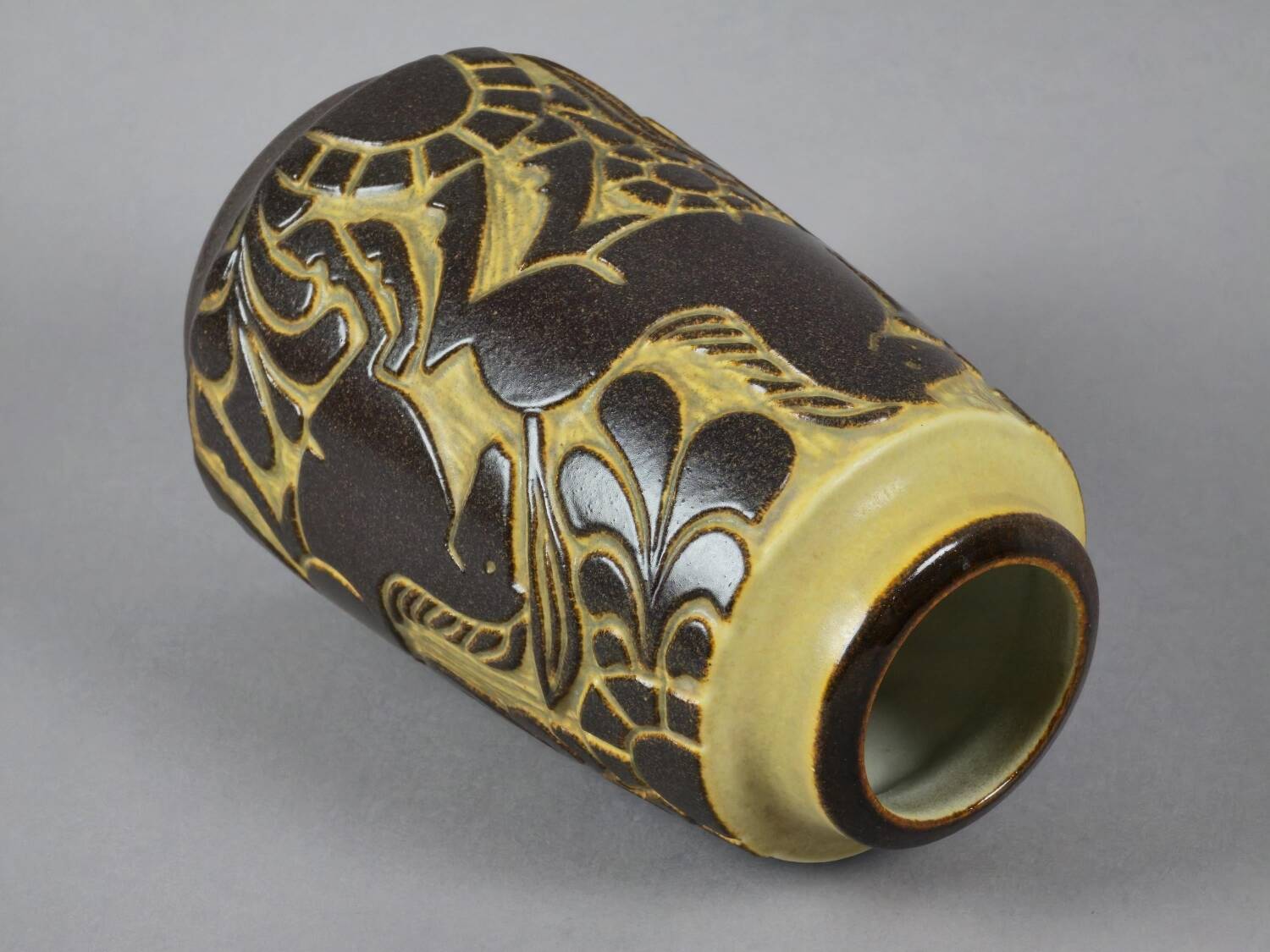 Vintage 1970s Michael Andersen & Son Bornholm Handmade Stoneware Vase.