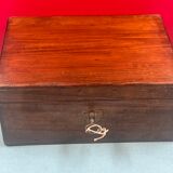 Wooden box with its key, vintage decoration