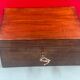 Wooden box with its key, vintage decoration