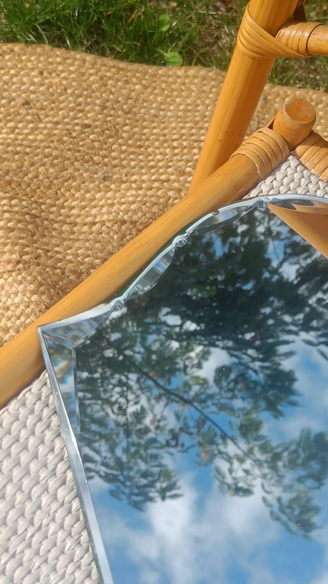 Antique bevelled dressing table mirror