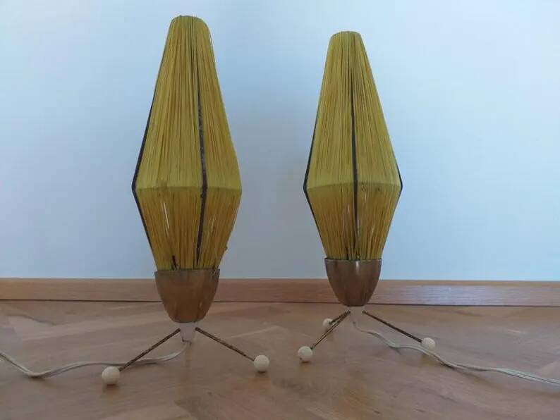 Pair of Rare Midcentury Table Lamps Rocket, 1960s