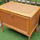 Buffet chest of drawers in bamboo rattan and canework