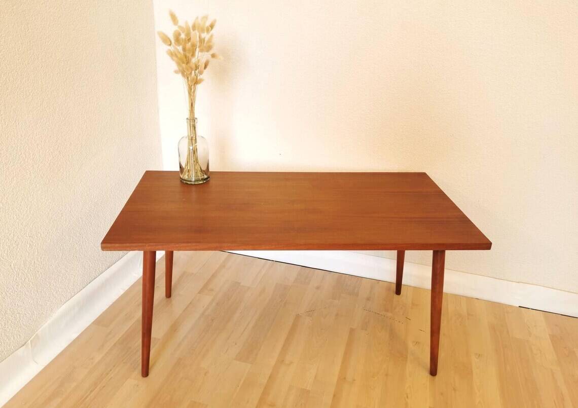 Mid-Century Modern Wooden Coffee Table: 1970s Vintage Lounge Decor