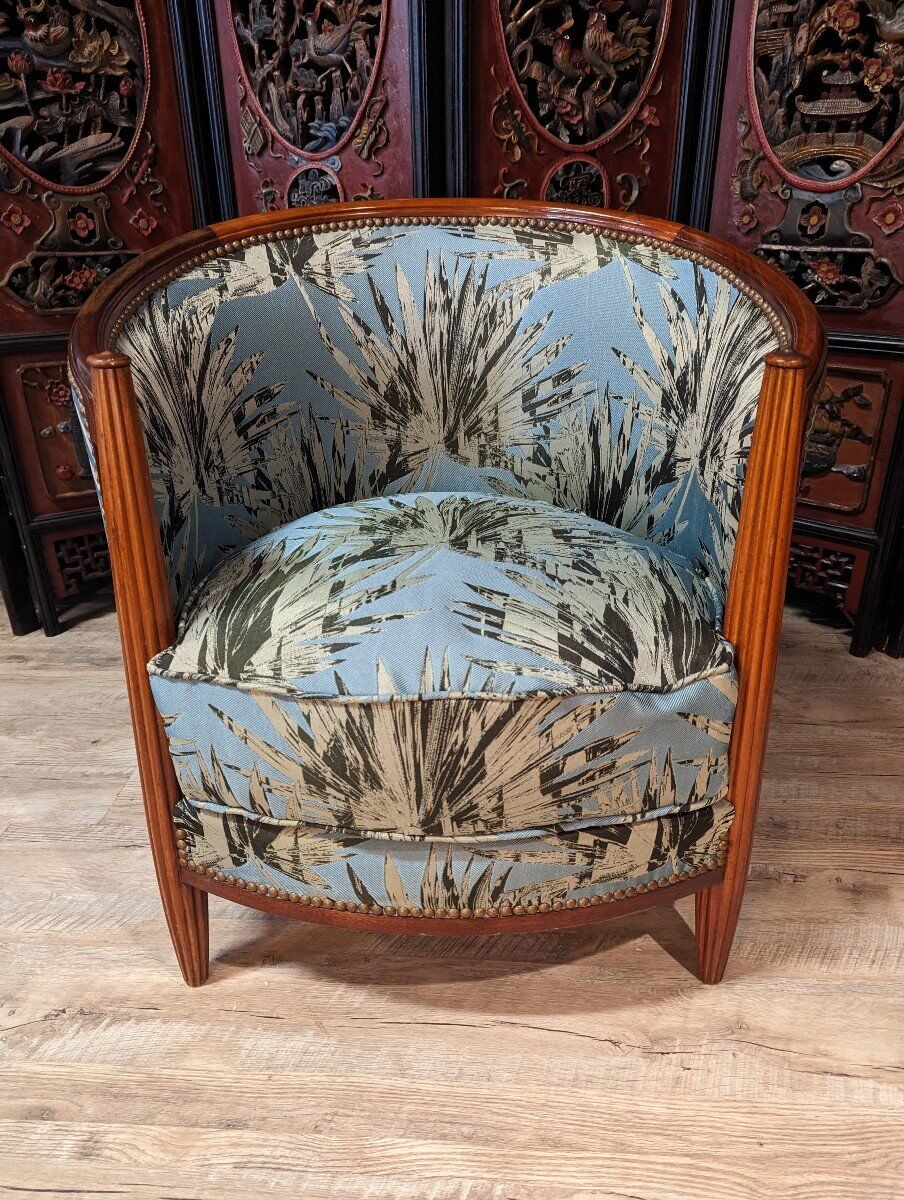 Pair of Art Deco mahogany armchairs