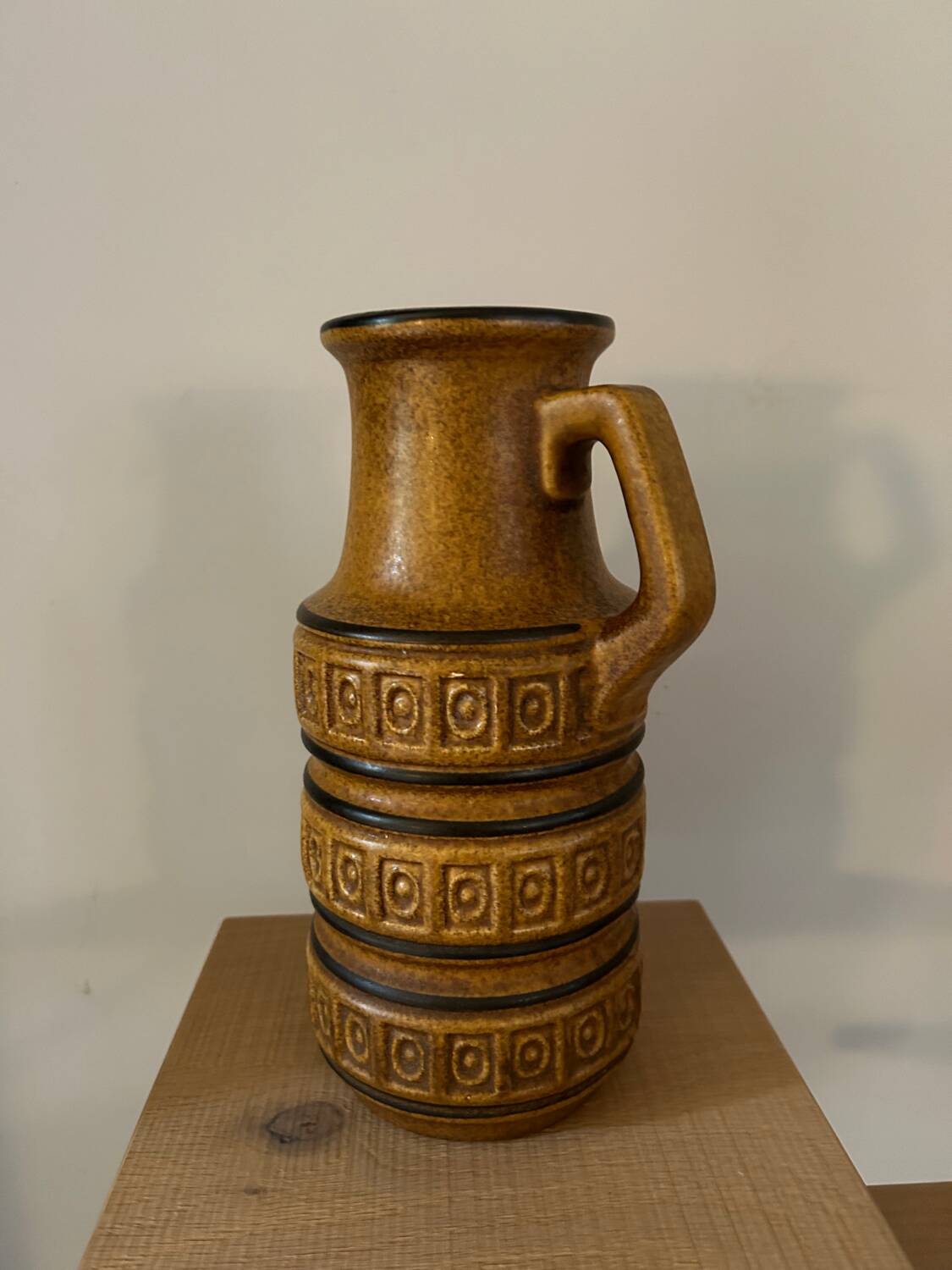 W Germany ochre ceramic vase.
