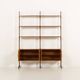 Italian free standing wall unit in teak, 1960s