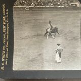 Old photography stereo, stereograph, luxury albumine 1903 Bull race, Seville, Spain