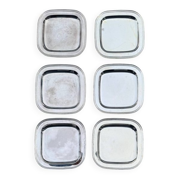Sous assiettes métal argenté années 80