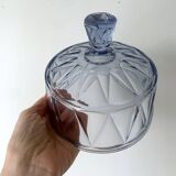 Blue Molded Pressed Glass Cheese Cloche
