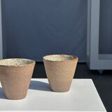 Lot de 2 tasses / mug en céramique indonésienne (mat brun)