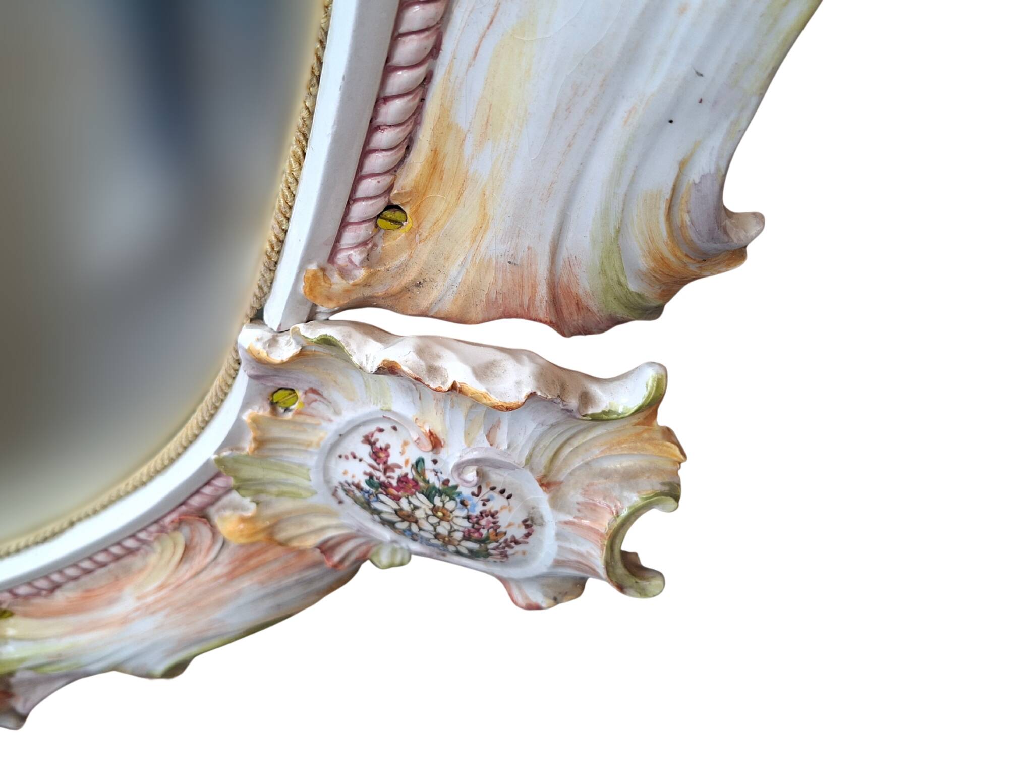 Magnifica Specchiera d’Arte in Ceramica Policroma – Maria Pegoraro per Ricc