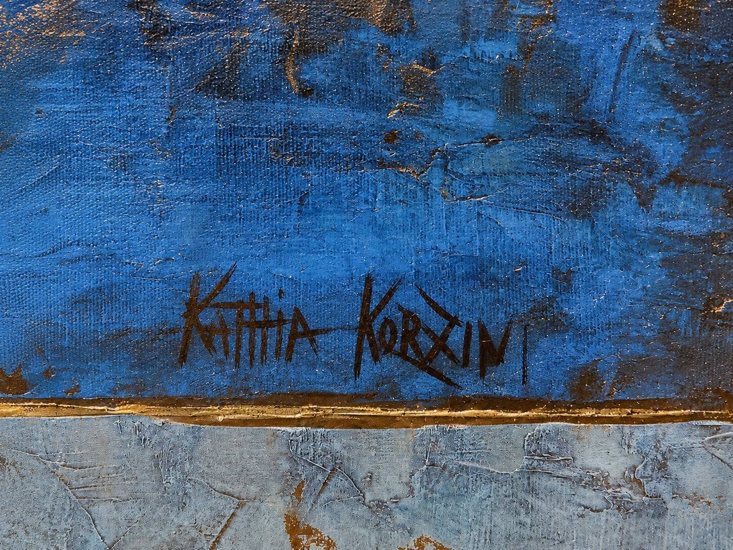 Abstract geometric table by Katia Korzin, painting on canvas.