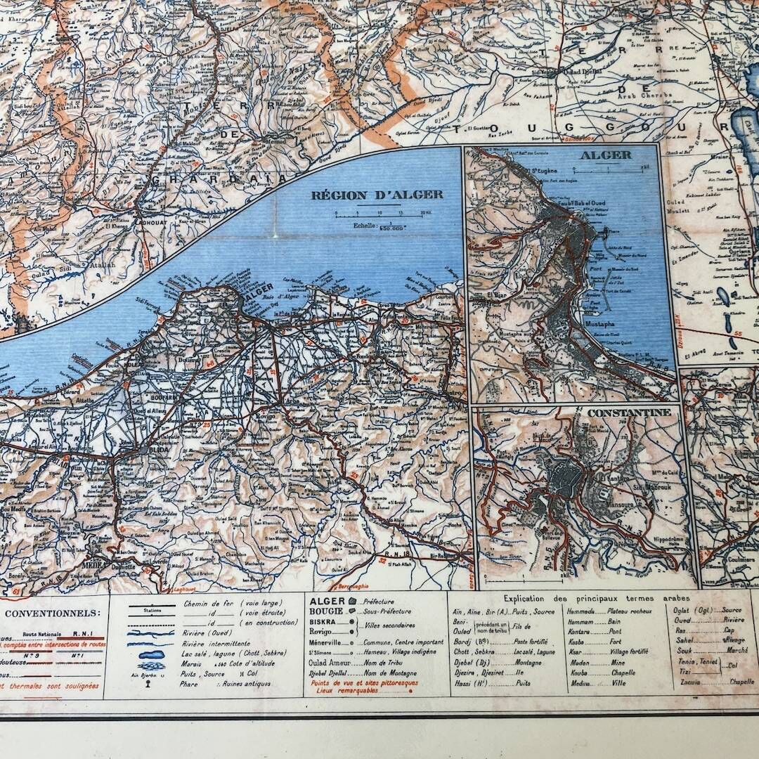 Carte de l'Algérie vintage 1947
