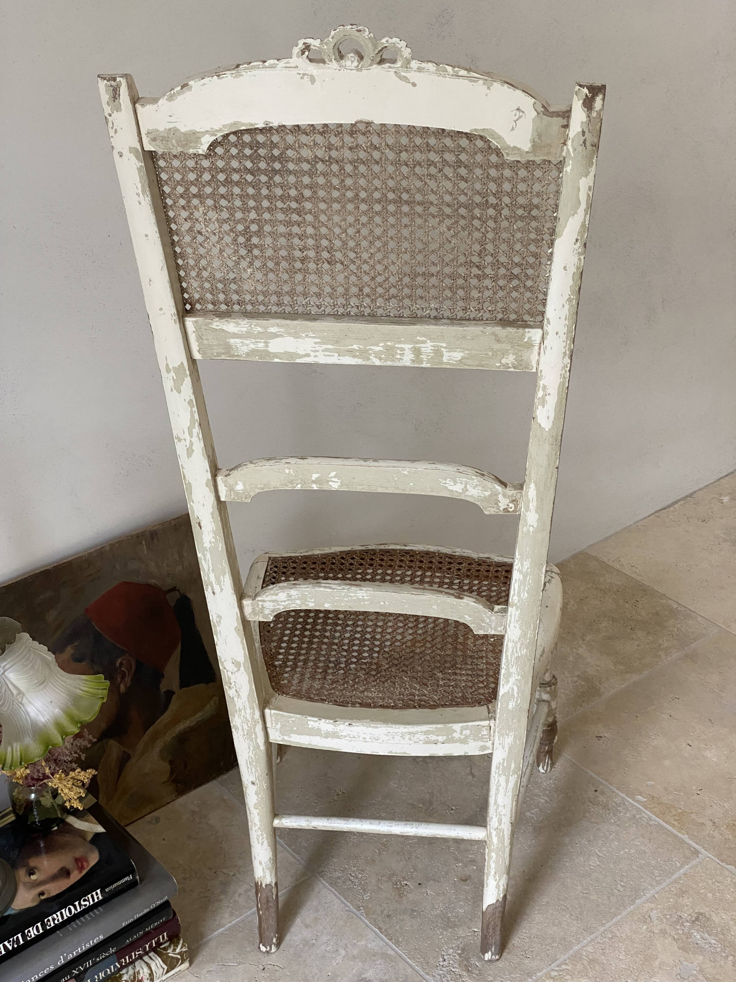 Chaise de nourrice XIXe Napoléon III cannée et patinée