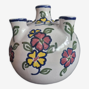 Vase pique fleurs motif floraux orchies moulin  7 g.123