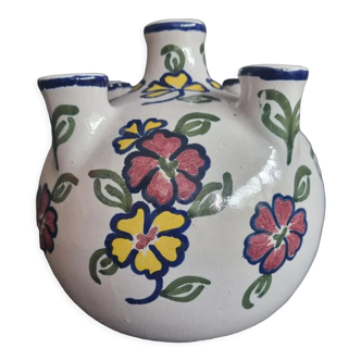 Vase pique fleurs motif floraux orchies moulin  7 g.123