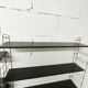 Etagère string style tomado 2m30 4 échelles dorées 10 plateaux noirs 1960
