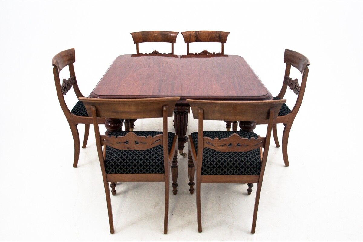 Table complete with six chairs, Northern Europe
