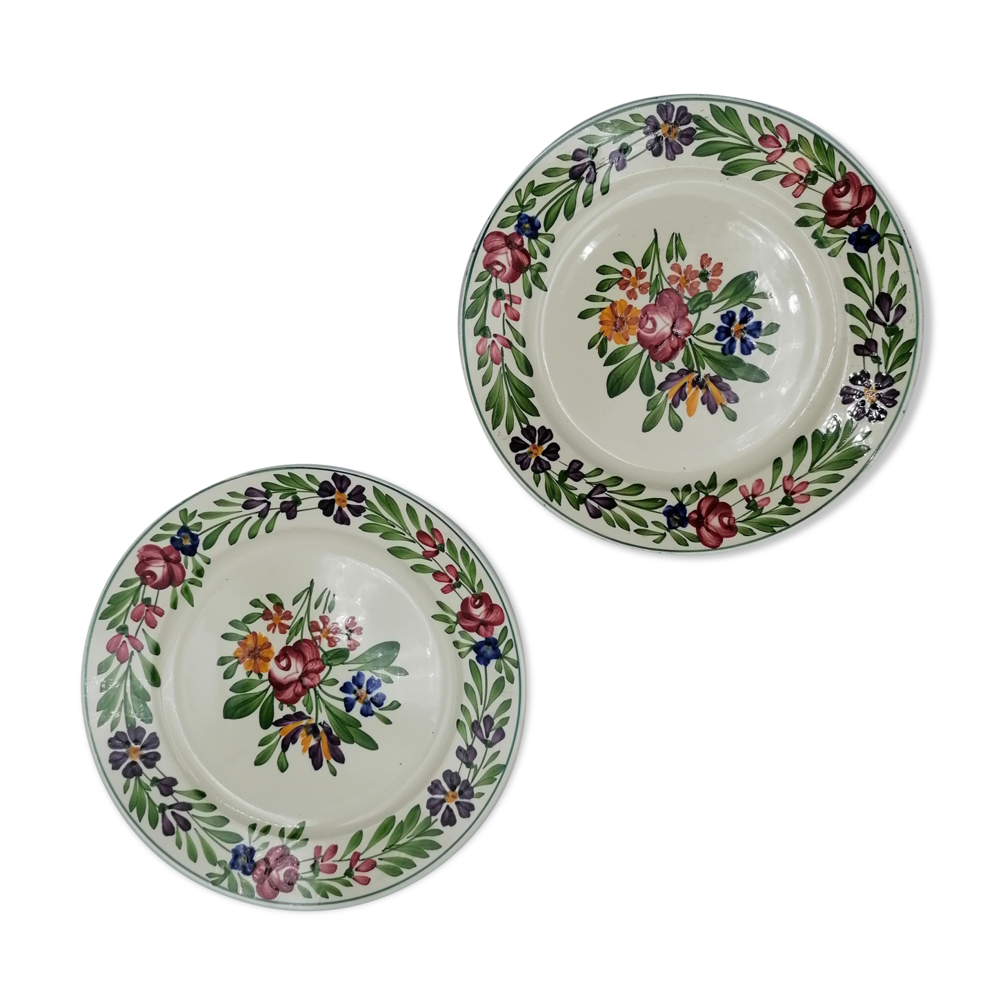 Pair of Sarreguemines plates