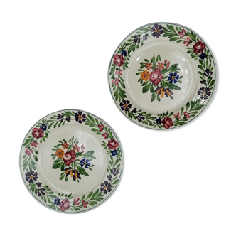 Paire d'assiettes Sarreguemines