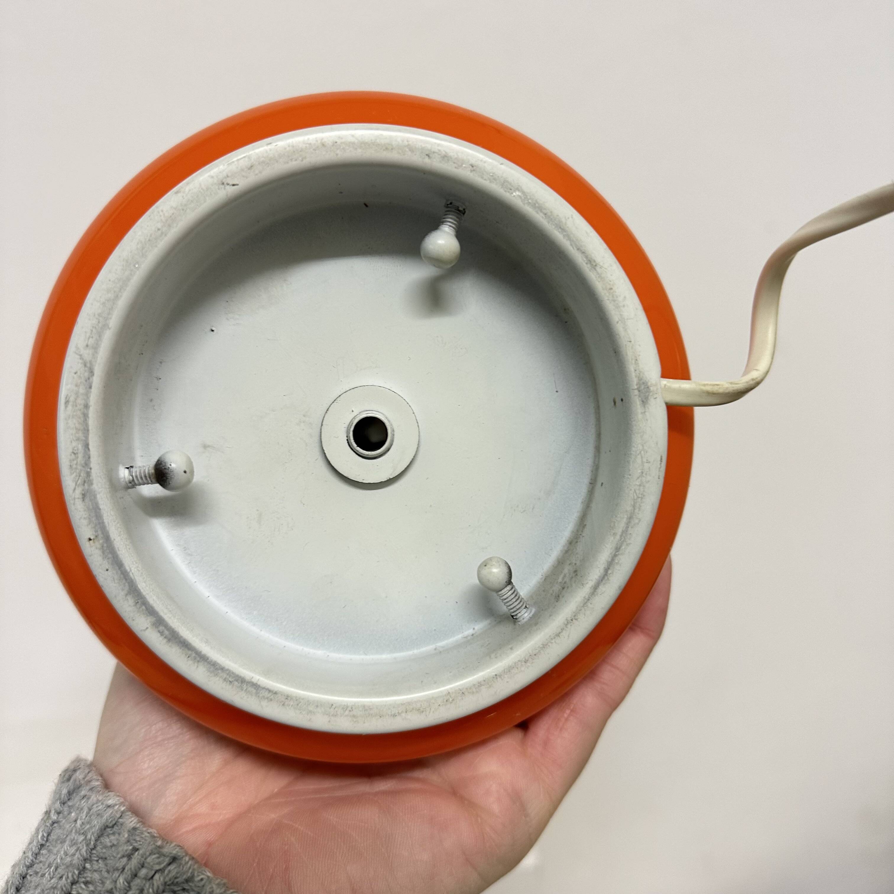 Space age orange glass table lamp , 1970s