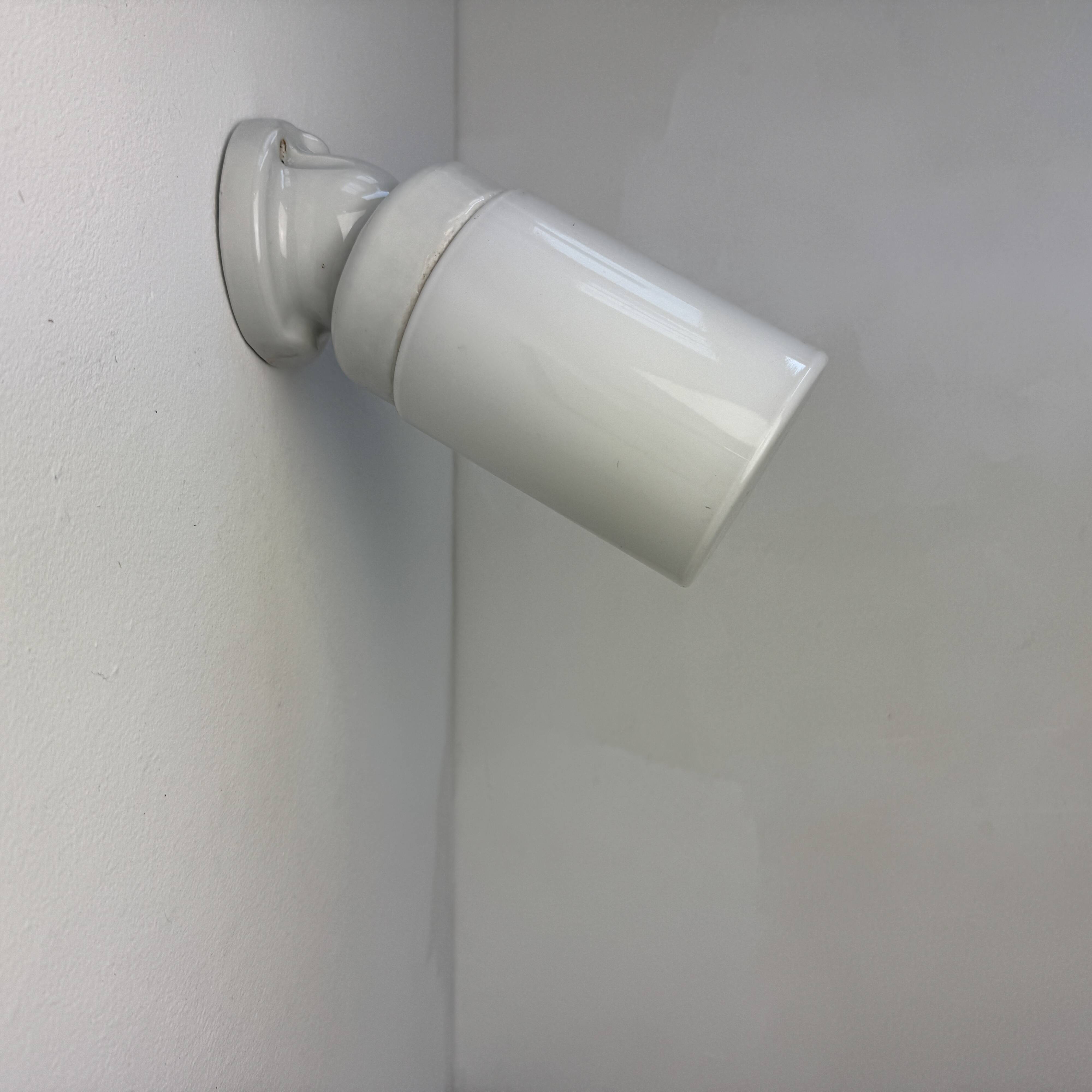 Antique ceramic & vintage opaline wall light