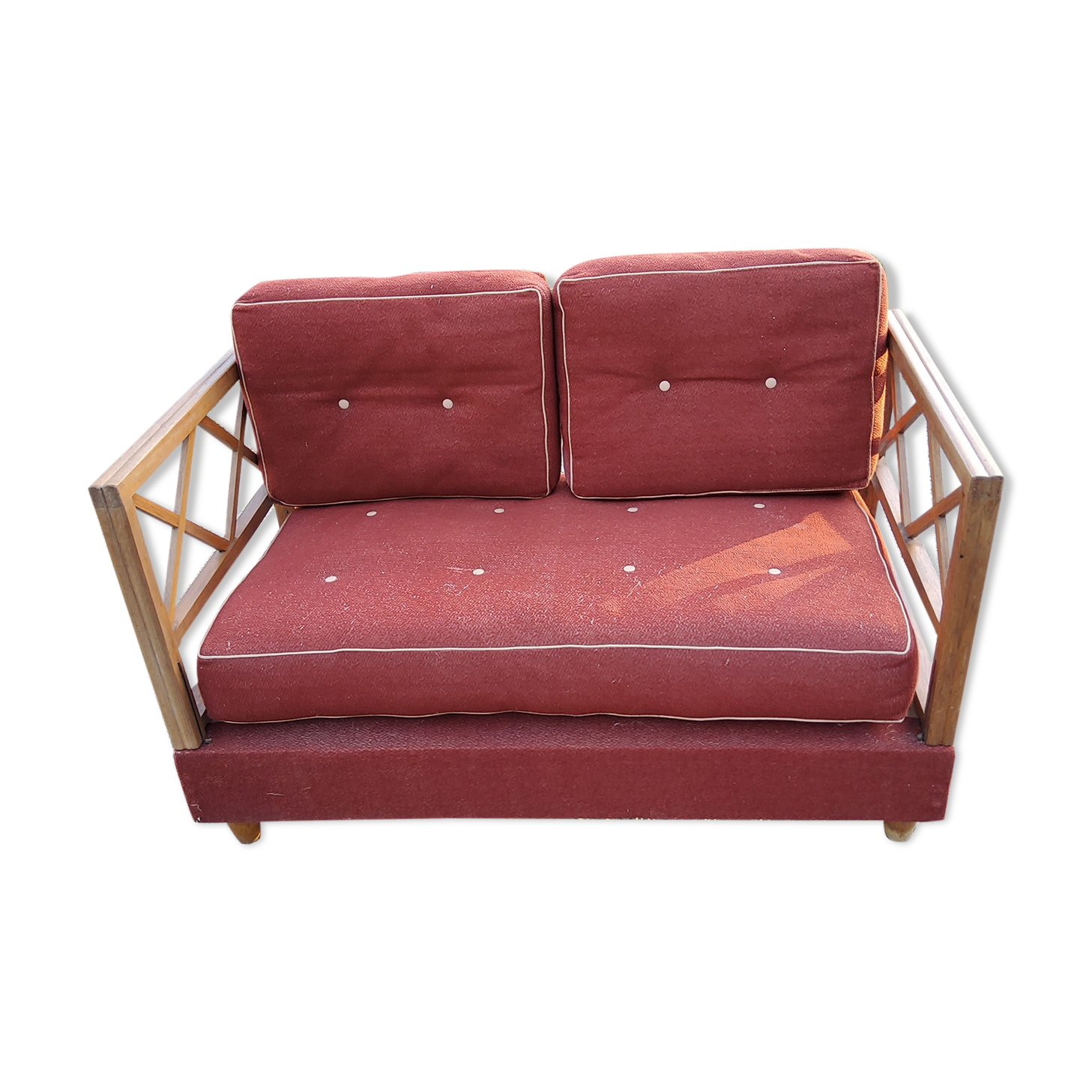 50s bench with oak braces