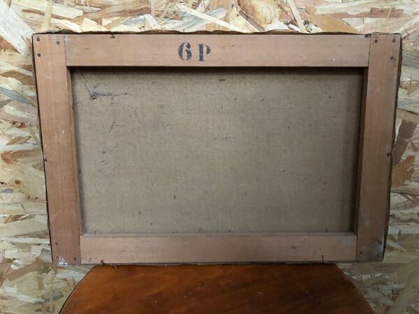 Ancien tableau huile sur toile C. Guyon campagne XlXeme vintage